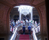 Dolmabahce Sarayi Palace Grand Staircase and Chandelier